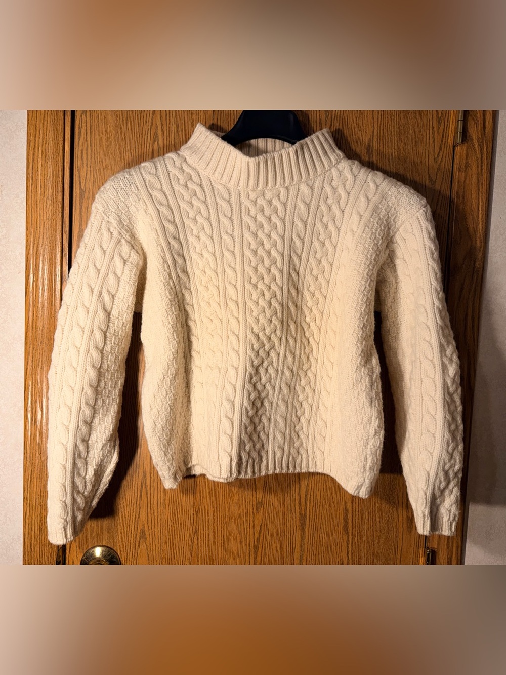 90s Chunky Cropped Wool Turtleneck Sweater by Callan Vintage Country Collection
